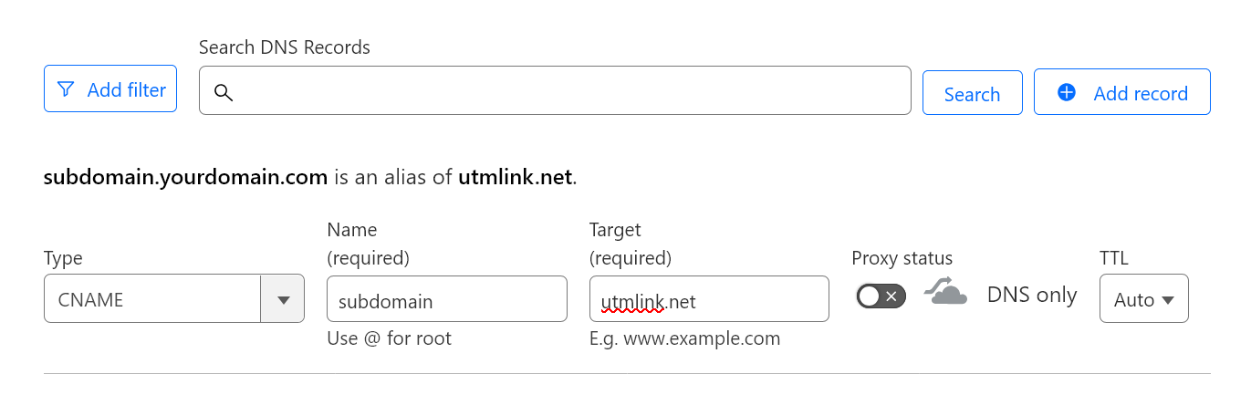 Step 2: Configure CNAME Record