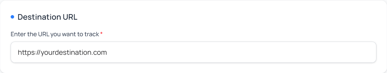 Step 3: Enter Destination URL